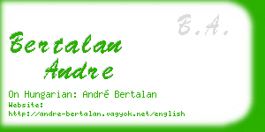 bertalan andre business card